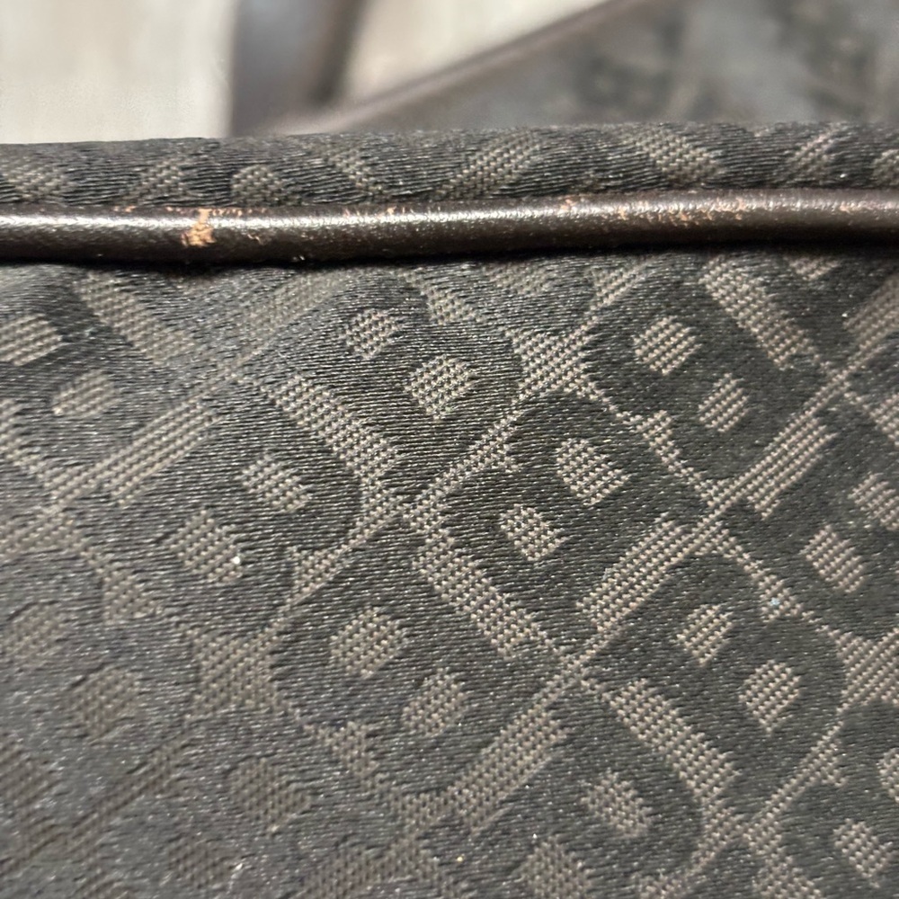 BALLY Vintage Monogram Canvas Tote Bag Quiet Luxury Minimalist Gold Clasp - Picture 12 of 17
